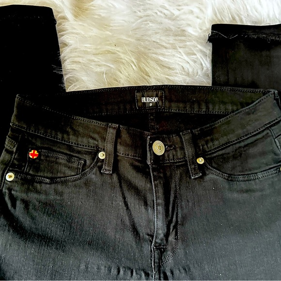 EUC Hudson Jeans Black‎ Skinny Denim Size 27 - Picture 3 of 5